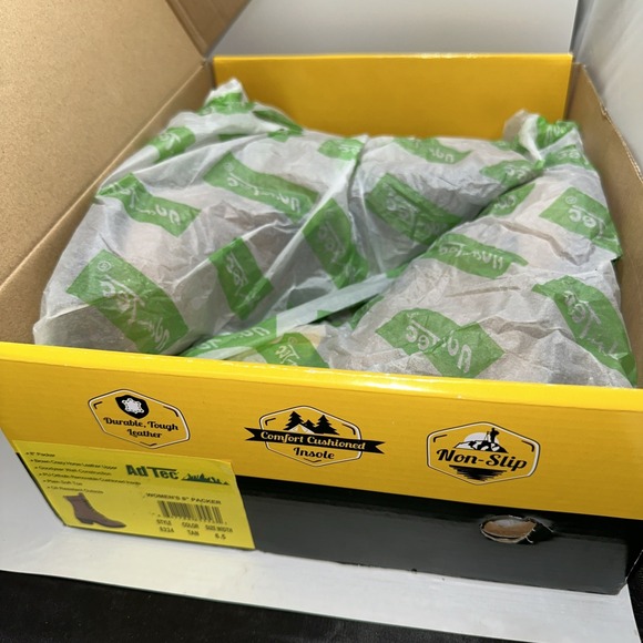 AdTec Women's 8" Leather Packer Plain Soft‎ Toe Work Boots Brown Size 6 1/2 NIB - Picture 7 of 7